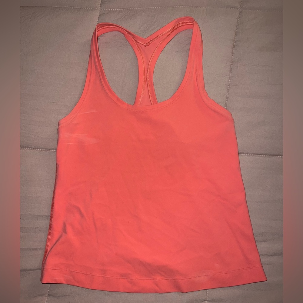 Lululemon racerback short nulu tank in raspberry cream